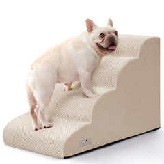 Airpanda escaleras para perro de 4 pasos para la cama, facilita subir.