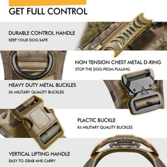 AIWAI arnés con paneles MOLLE camuflado, bolsillos para accesorios.