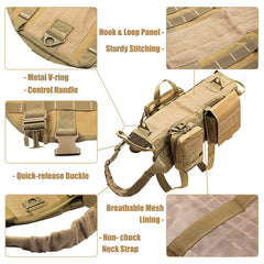 AIWAI arnés con bolsos MOLLE desmontables, ideal para accesorios.