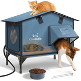 Akentio Casa Gato Caliente exterior con salida segura para refugio al aire libre.
