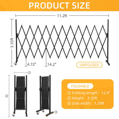 AkiiGer barrera expandible plegable para almacenamiento compacto cuando no se usa.