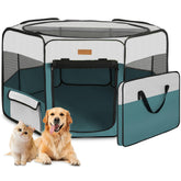 Akinerri jaula de juego perro vista lateral, cómodo espacio