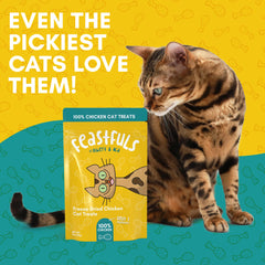 ALBERT & MIA Feastfuls: pechuga de pollo liofilizada, snack suave para gatos.
