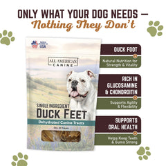 All American Canine deshidratacion de patitas para textura crujiente.