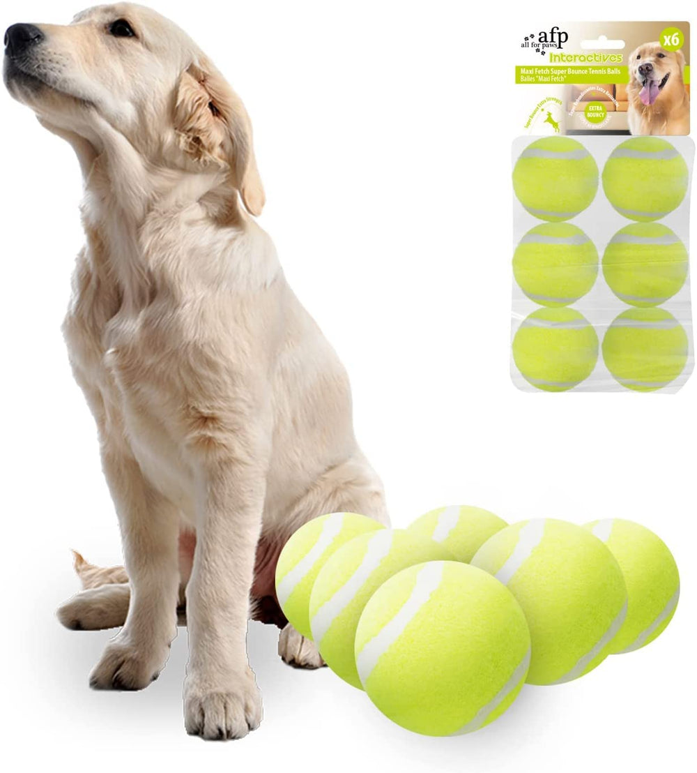 ALL FOR PAWS pelotas de tenis 2.5 pulgadas para perros, fáciles de ver y recoger.