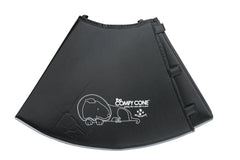 All Four Paws Comfy Cone XXL negro, frente, cómodo soporte para recuperación postoperatoria