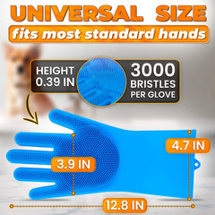 Guantes 2 en 1 de ALPENKOK para baño de mascotas, limpieza fácil.
