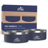 ALPINE juego de tazones de acero inoxidable para mascotas con base antideslizante