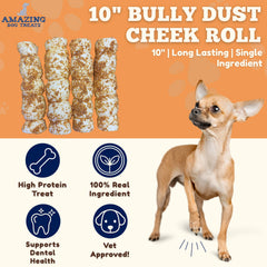 Amazing Dog Treats, textura mega gruesa de rollos de res, favorece la masticación sostenida.