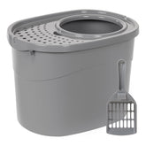 Amazon Basics caja gatos entrada superior, reduce desorden en el piso.
