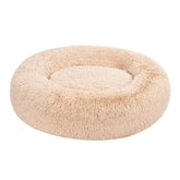 Amazon Basics cama donut crema de 36 pulgadas, refugio suave para mascotas.