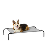 Cama para perro Amazon Basics elevada y ventilada en gris, descanso fresco para mascotas