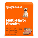 Amazon Basics galletas crujientes para perros, sabor multisabor, ideal para premios diarios.