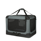 Jaula portátil Amazon Basics para mascotas con 4 puertas, transporte cómodo