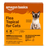 Amazon Basics tratamiento tópico para gatos medianos, paquete de 4 dosis para fácil aplicación.