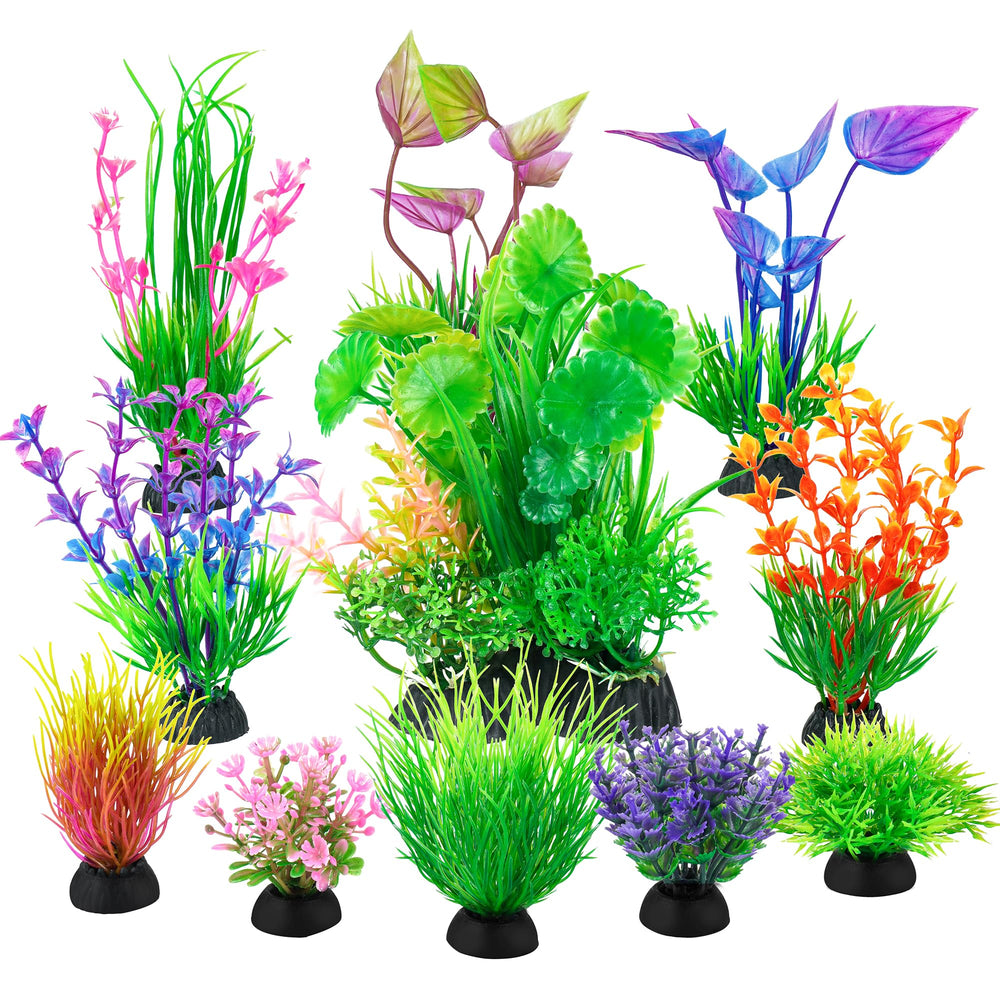 Ameliade conjunto-11-plantas-artificiales-pecera: refugio natural para peces