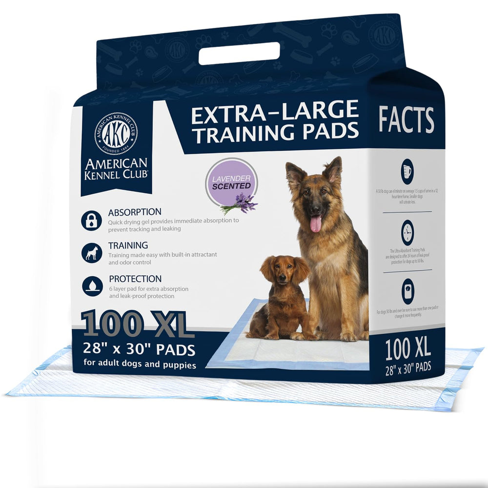 AKC almohadilla lavanda 28x30: absorbente y suave para cachorros