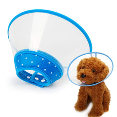 Andiker cono recuperación para perro ajustable azul, ideal para protección del cuello.