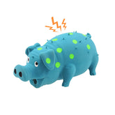 Andiker Juguete perro cerdito de látex 8 pulgadas azul, ideal para juego diario.