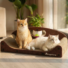 Angetra rascador gatos 26 pulgadas amplio: espacio cómodo para rascar y descansar.