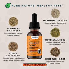 Animal Essentials Tinkle Tonic raíz de malvavisco, ingrediente calmante para mascotas.