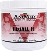 ANIMED HistAll H, bote de polvo para caballos, apoyo respiratorio.