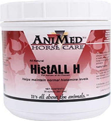 ANIMED HistAll H, bote de polvo para caballos, apoyo respiratorio.