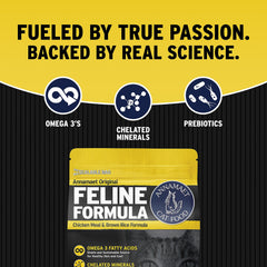 Annamaet Original Feline Formula envase sostenible bio-flex, facilidad de reciclaje.