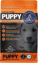 Annamaet Original Puppy, bolsa-alimento, fórmula sin maíz para crecimiento sano de cachorros.
