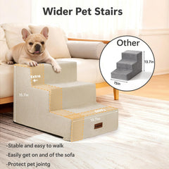 Aodisman escalera para perros 4 pasos frente a la cama para subir con comodidad