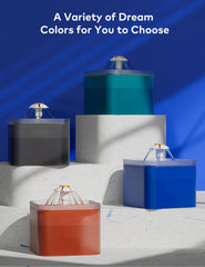 AONBOY fuente para gatos azul flor, burbujas atractivas para activar la ingesta de agua.