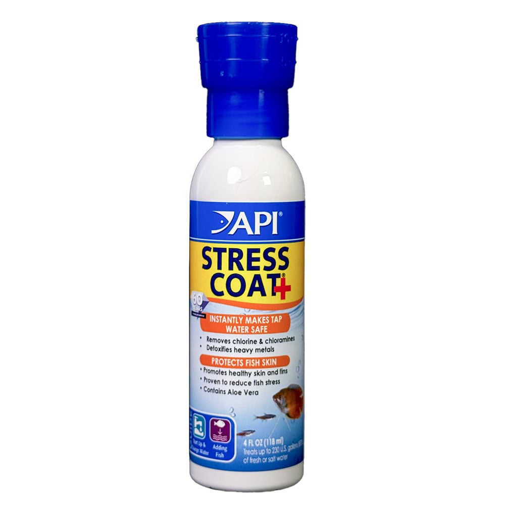 API Stress Coat botella vertido para acondicionar el agua del acuario.