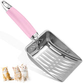 Apidgrowth cazo para arena de gatos en rosa, acero inoxidable para limpieza rápida.