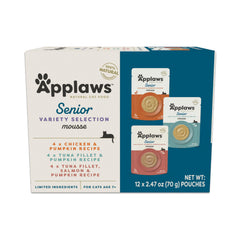 Applaws Gato Senior mousse húmeda: crema suave con proteína real para cada comida.