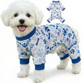 Onesie calmante para perros, ajuste elástico facilita ponerse y comodidad.