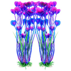 AQUANEAT plantas artificiales para acuario moradas de 15-5 pulgadas ofrecen color y atractivo visual