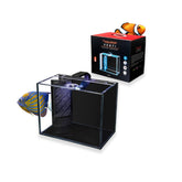 Aquatop Venti acuario 2gal con luz LED para visualización nítida en escritorio.