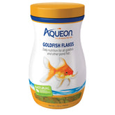 Aqueon Hojuelas para pez dorado, frente, alimento que flota para consumo en superficie.