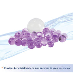 Aqueon Pure Betta Beads morado: ayuda a mantener agua más clara gracias a bacterias beneficiosas.