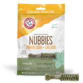 Arm & Hammer Nubbies para mascotas, premios dentales que favorecen la higiene bucal durante el juego.