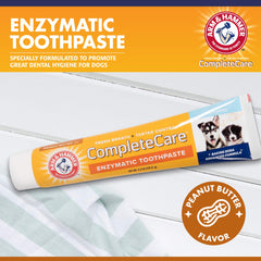 Pasta dental Arm & Hammer para cachorros, sabor mantequilla de mani para cepillado agradable.