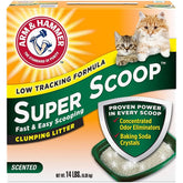 Arm & Hammer Super Scoop empaque 14lb, fácil de almacenar.