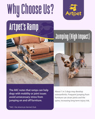 Artpet rampa de madera natural ofrece seguridad diaria para mascotas.