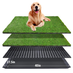 ASKIZ cesped artificial para perros con bandeja, conjunto completo para entrenamiento interior