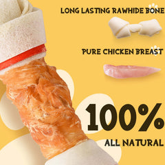 ASMPET huesos nudo de pollo: ideal para paseos y juegos.