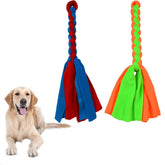 ASOCEA dos-pack cuerda fleece verde azul para perros, ideal para juego interactivo