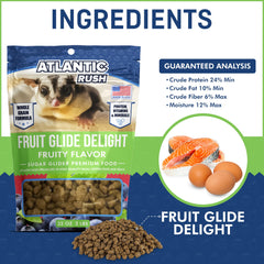 Atlantic Rush Fruit Glide Delight, envase hermético para conservar frescura y nutrientes.