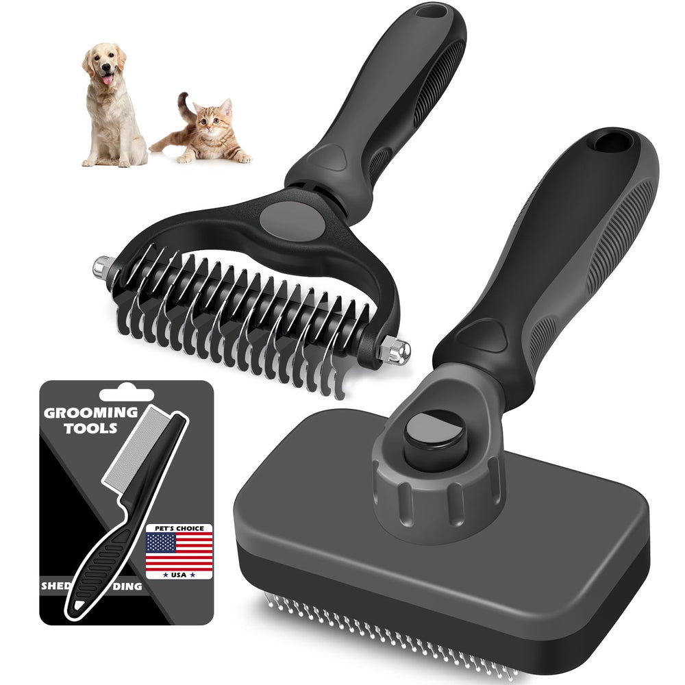Augwind kit cuidado mascotas 3 piezas para deslanado y pelaje brillante