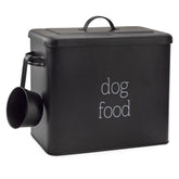 AuldHome recipiente negro para comida de perro con tapa, ideal para conservar frescura.