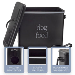 AuldHome recipiente esmaltado para comida de perros, capacidad de dos galones para almacenamiento.